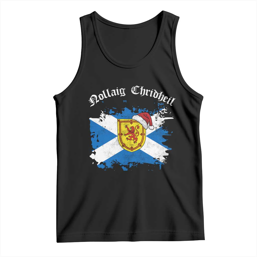 Scottish Christmas Tank Top Nollaig Chridheil Gaelic Xmas Scotland Lion Rampant - Wonder Print Shop