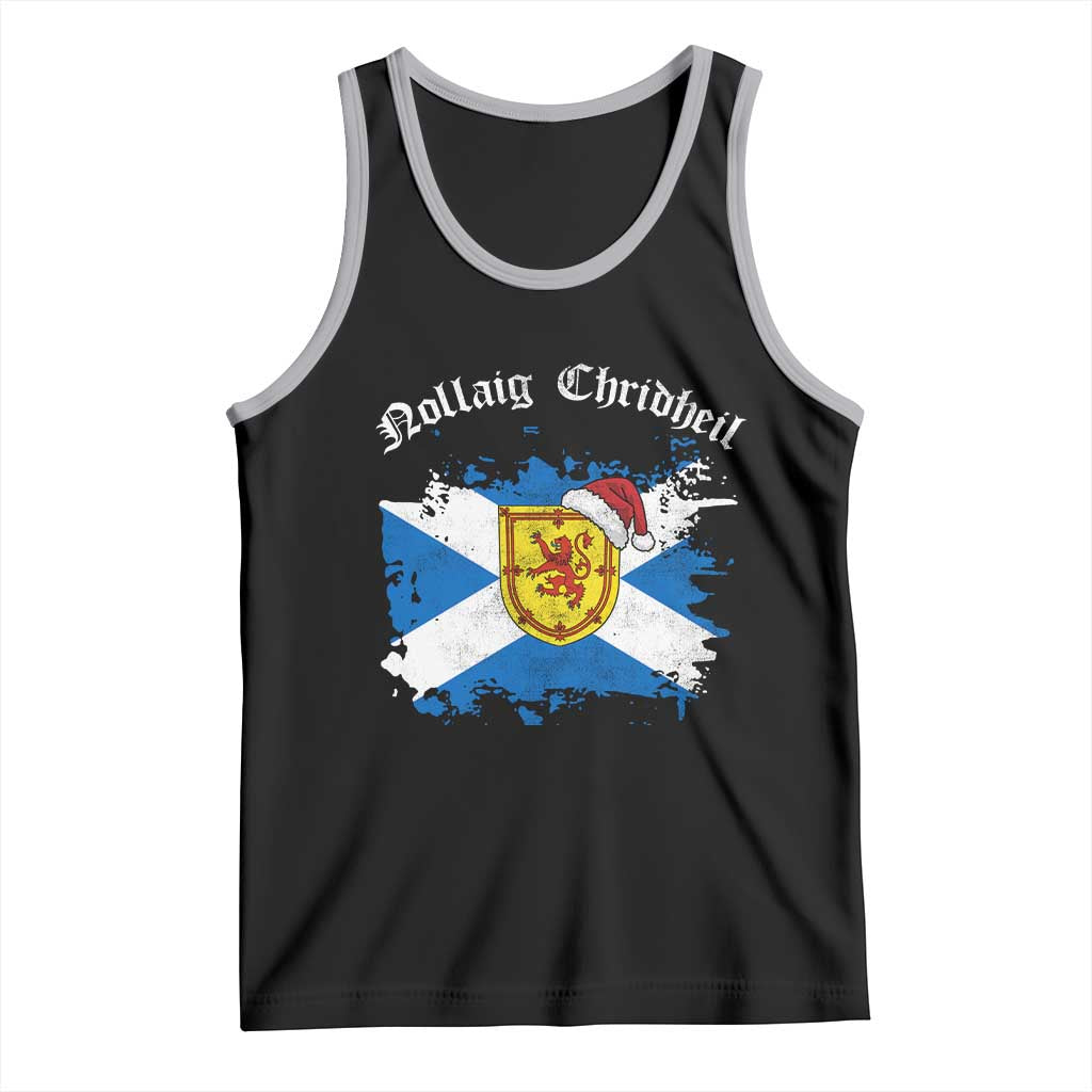 Scottish Christmas Tank Top Nollaig Chridheil Gaelic Xmas Scotland Lion Rampant - Wonder Print Shop