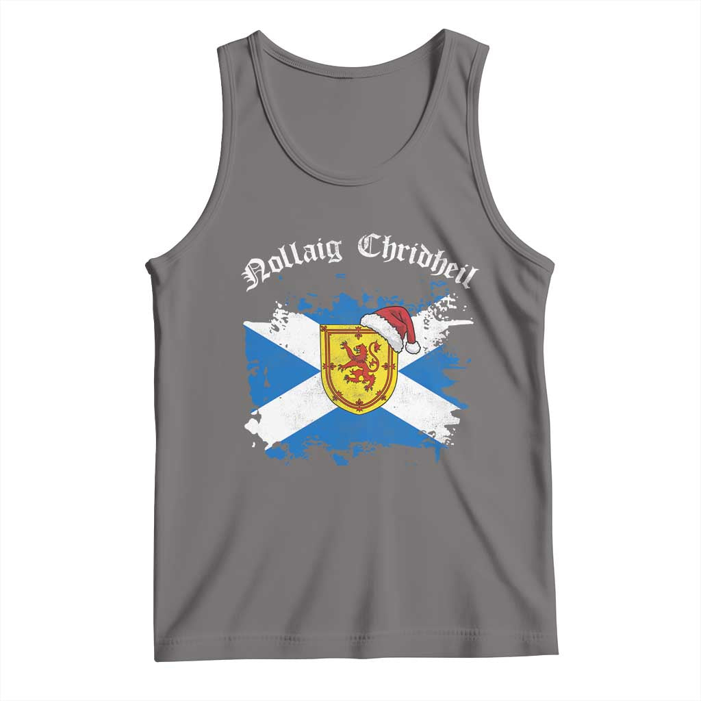 Scottish Christmas Tank Top Nollaig Chridheil Gaelic Xmas Scotland Lion Rampant - Wonder Print Shop