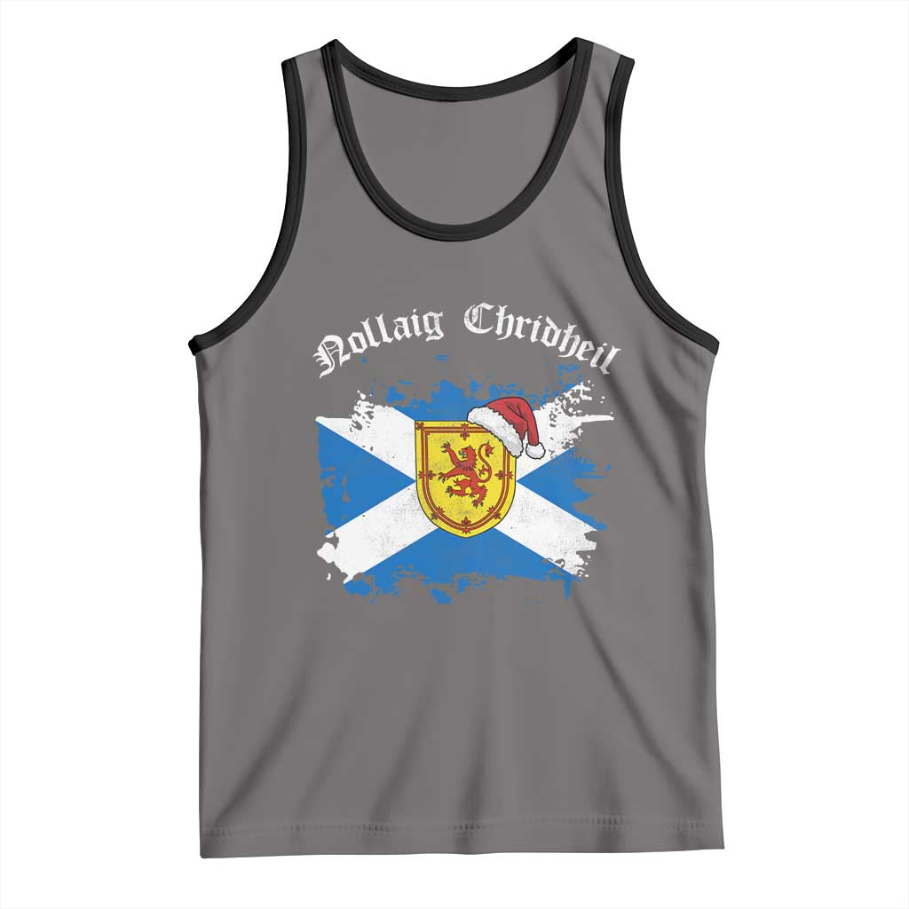 Scottish Christmas Tank Top Nollaig Chridheil Gaelic Xmas Scotland Lion Rampant - Wonder Print Shop