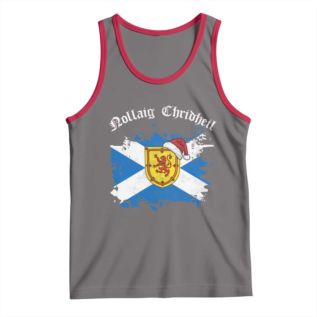 Scottish Christmas Tank Top Nollaig Chridheil Gaelic Xmas Scotland Lion Rampant - Wonder Print Shop