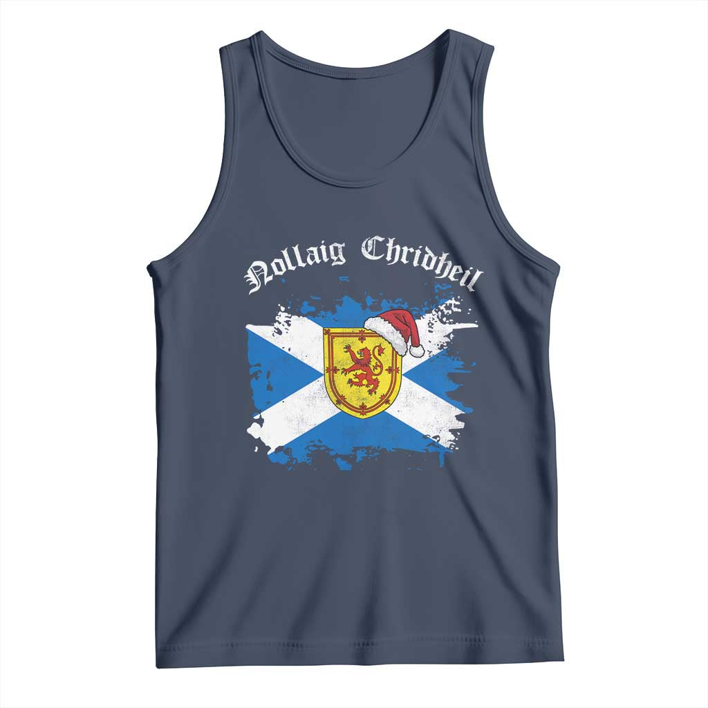 Scottish Christmas Tank Top Nollaig Chridheil Gaelic Xmas Scotland Lion Rampant - Wonder Print Shop