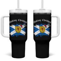Scottish Christmas Tumbler With Handle Nollaig Chridheil Gaelic Xmas Scotland Lion Rampant - Wonder Print Shop