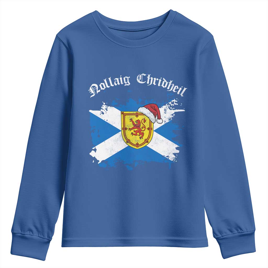 Scottish Christmas Youth Sweatshirt Nollaig Chridheil Gaelic Xmas Scotland Lion Rampant - Wonder Print Shop