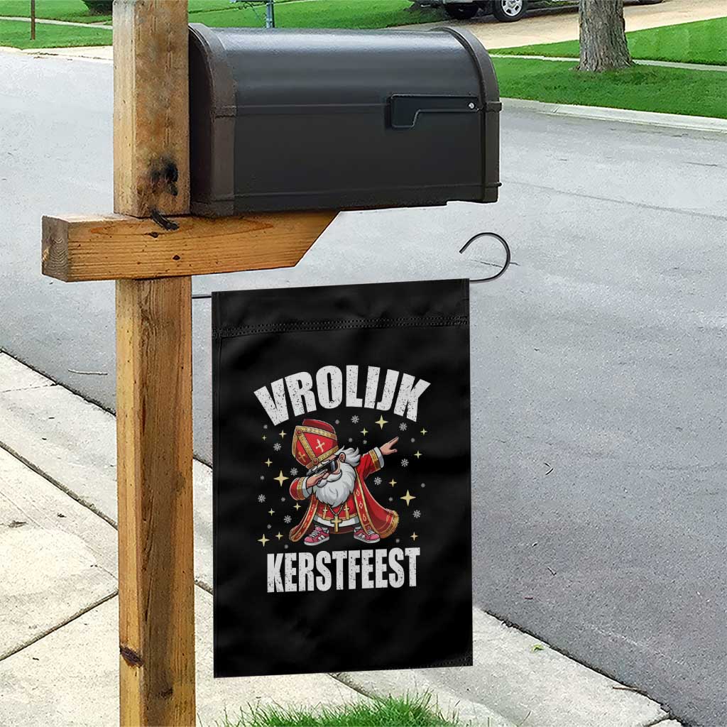 Dutch Christmas Garden Flag Vrolijk Kerstfeest Dabiing Sinterklaas Santa - Wonder Print Shop