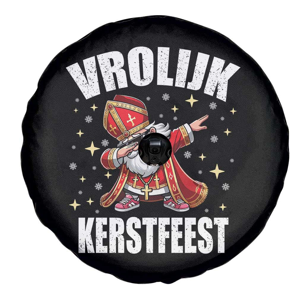 Dutch Christmas Spare Tire Cover Vrolijk Kerstfeest Dabiing Sinterklaas Santa - Wonder Print Shop