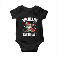 Dutch Christmas Baby Onesie Vrolijk Kerstfeest Dabiing Sinterklaas Santa - Wonder Print Shop