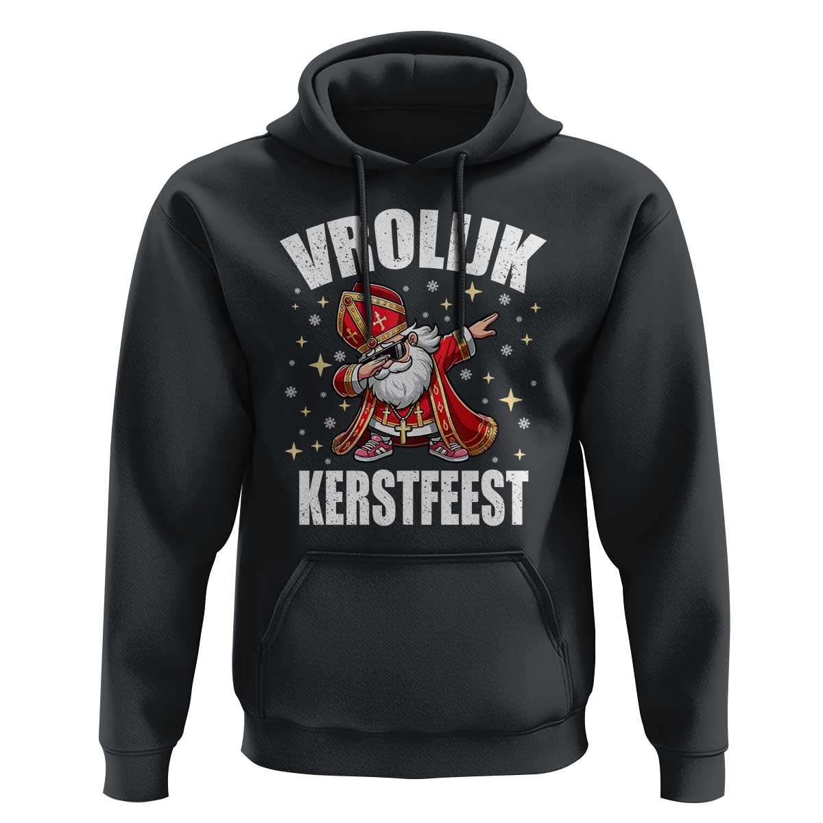 Dutch Christmas Hoodie Vrolijk Kerstfeest Dabiing Sinterklaas Santa - Wonder Print Shop