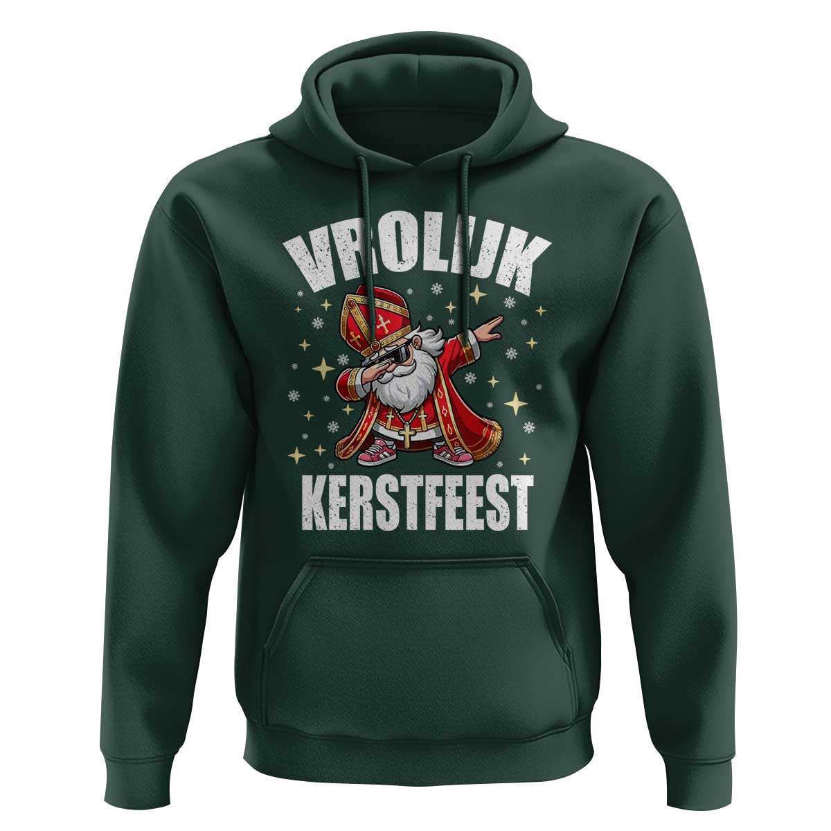 Dutch Christmas Hoodie Vrolijk Kerstfeest Dabiing Sinterklaas Santa - Wonder Print Shop