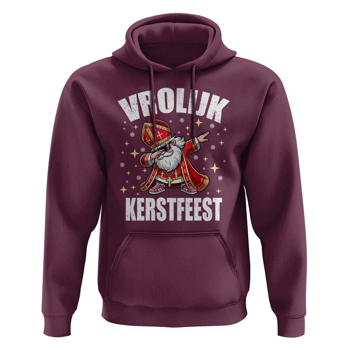 Dutch Christmas Hoodie Vrolijk Kerstfeest Dabiing Sinterklaas Santa - Wonder Print Shop