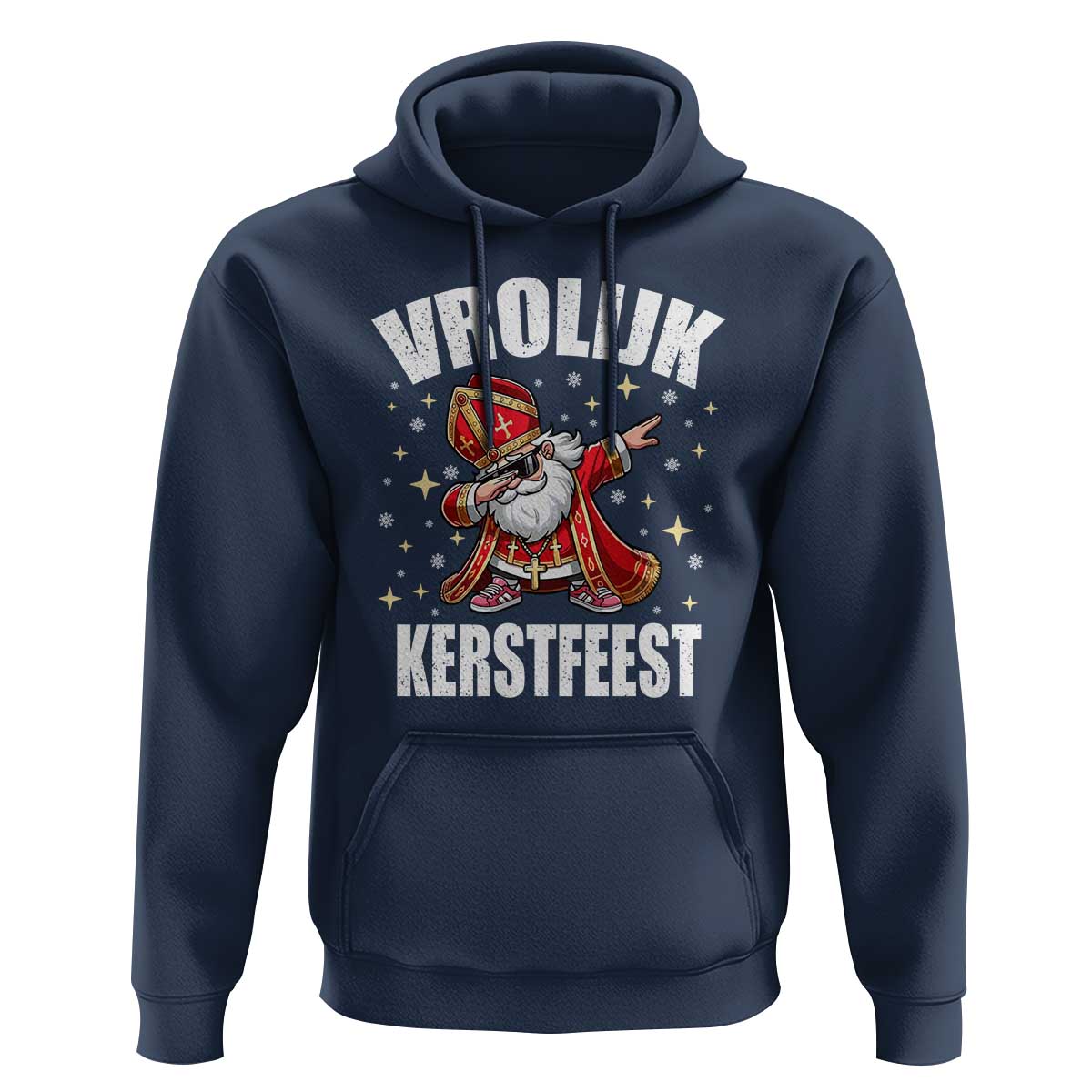 Dutch Christmas Hoodie Vrolijk Kerstfeest Dabiing Sinterklaas Santa - Wonder Print Shop