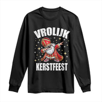 Dutch Christmas Long Sleeve Shirt Vrolijk Kerstfeest Dabiing Sinterklaas Santa - Wonder Print Shop