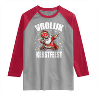 Dutch Christmas Raglan Shirt Vrolijk Kerstfeest Dabiing Sinterklaas Santa - Wonder Print Shop