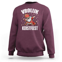 Dutch Christmas Sweatshirt Vrolijk Kerstfeest Dabiing Sinterklaas Santa - Wonder Print Shop