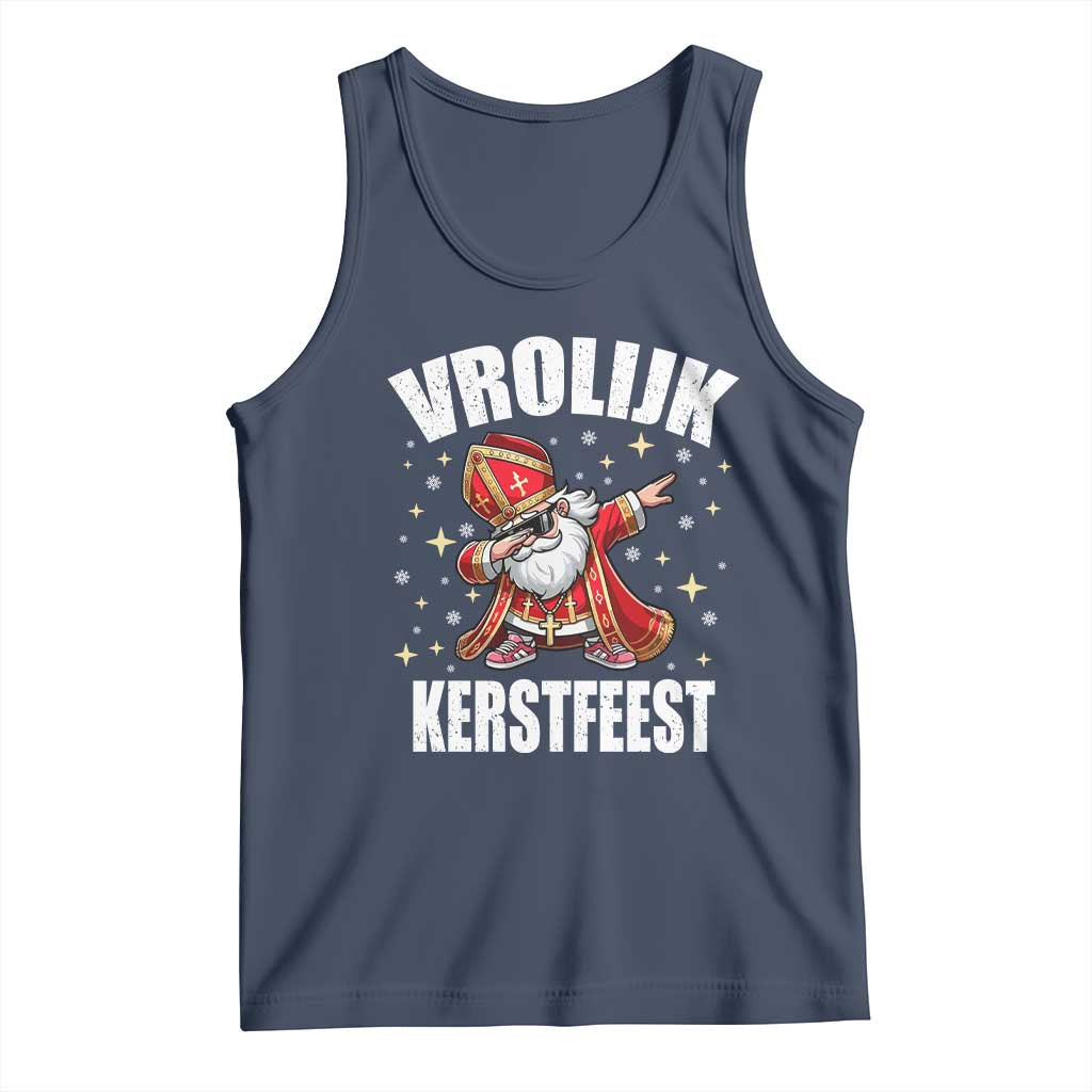 Dutch Christmas Tank Top Vrolijk Kerstfeest Dabiing Sinterklaas Santa - Wonder Print Shop