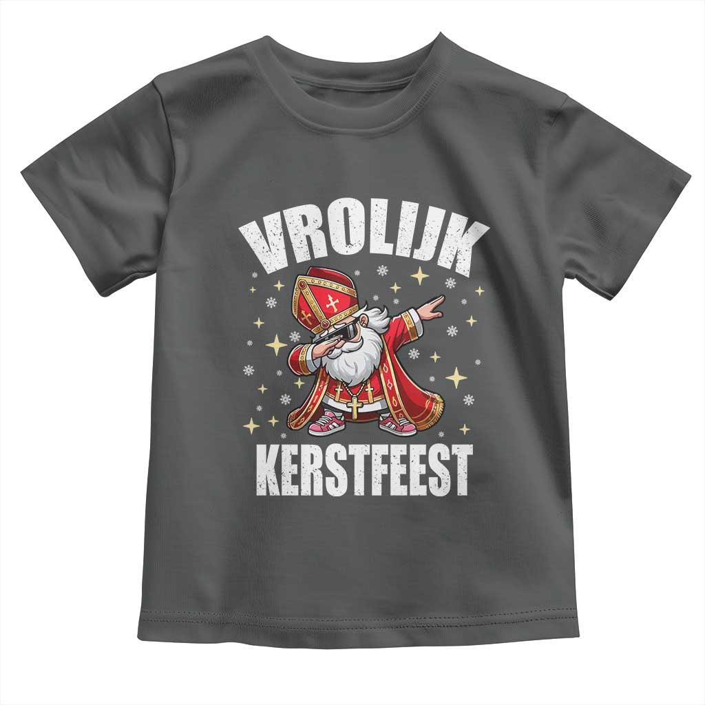 Dutch Christmas Toddler T Shirt Vrolijk Kerstfeest Dabiing Sinterklaas Santa - Wonder Print Shop