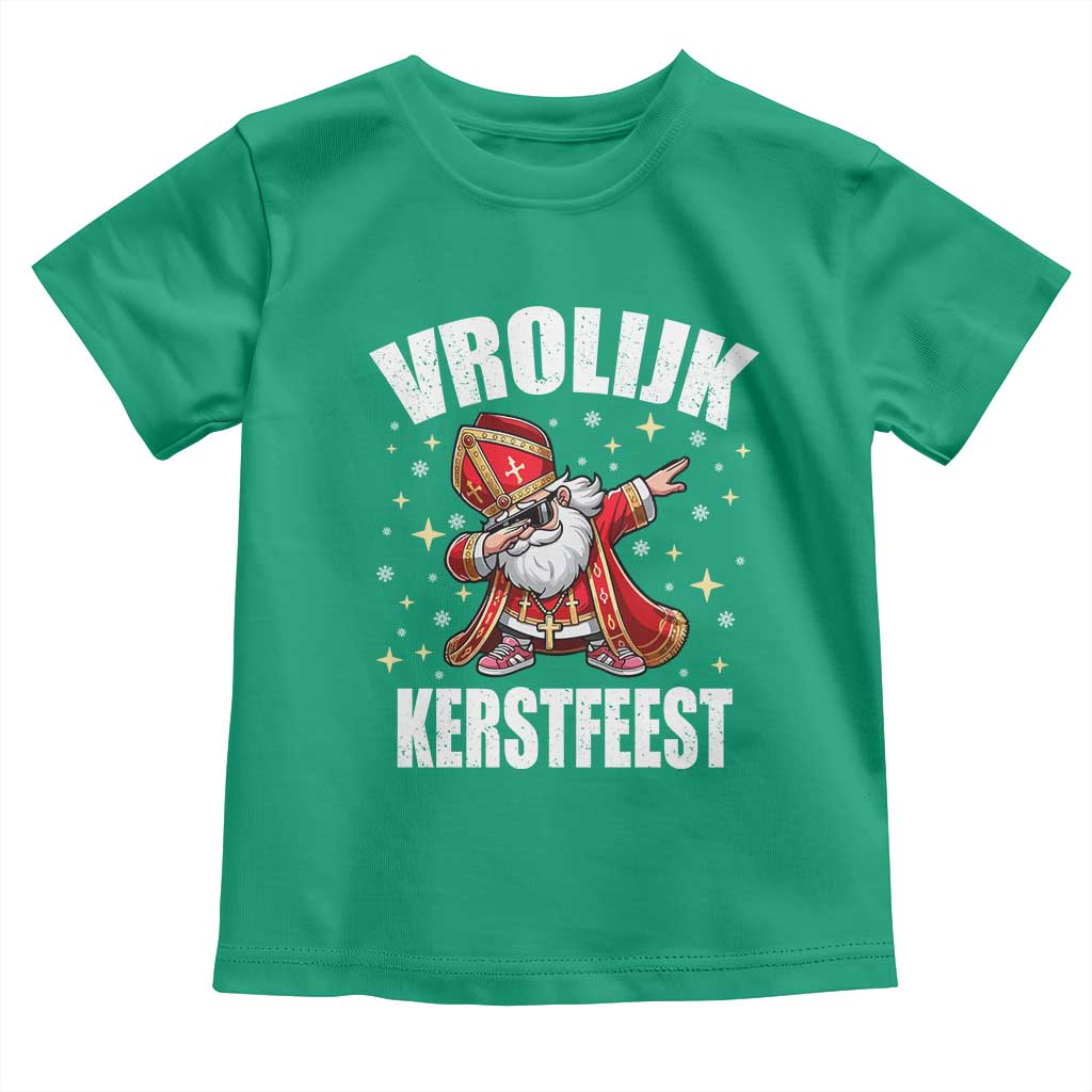 Dutch Christmas Toddler T Shirt Vrolijk Kerstfeest Dabiing Sinterklaas Santa - Wonder Print Shop