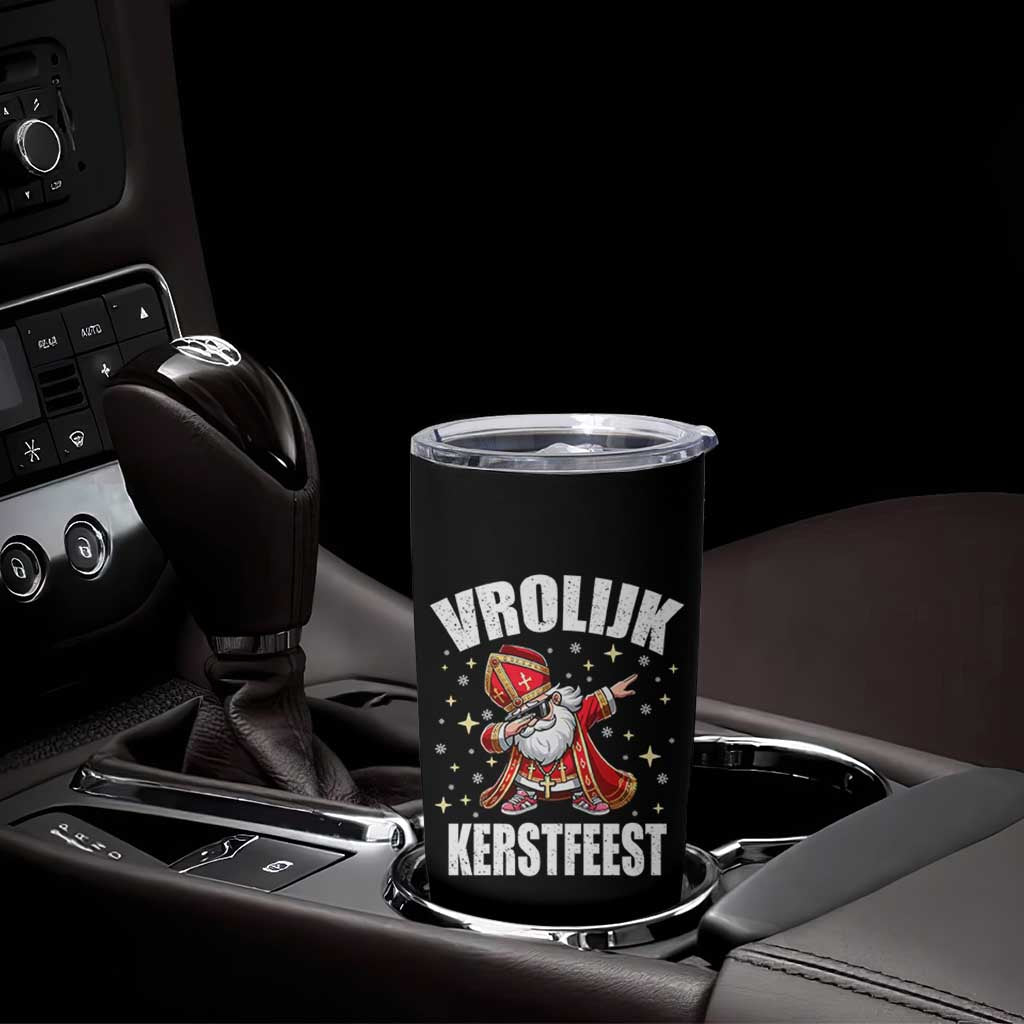 Dutch Christmas Tumbler Cup Vrolijk Kerstfeest Dabiing Sinterklaas Santa - Wonder Print Shop