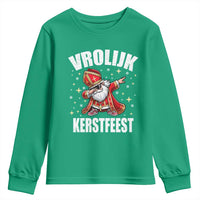 Dutch Christmas Youth Sweatshirt Vrolijk Kerstfeest Dabiing Sinterklaas Santa - Wonder Print Shop