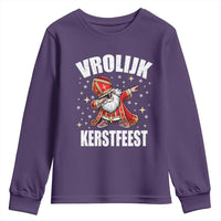 Dutch Christmas Youth Sweatshirt Vrolijk Kerstfeest Dabiing Sinterklaas Santa - Wonder Print Shop