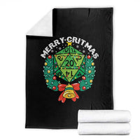 Funny Christmas RPG Throw Blanket Merry Critmas D20 RPG Gamer Dice Gaming Xmas - Wonder Print Shop