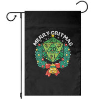Funny Christmas RPG Garden Flag Merry Critmas D20 RPG Gamer Dice Gaming Xmas - Wonder Print Shop