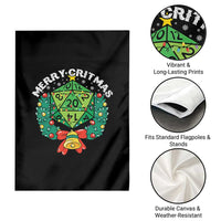 Funny Christmas RPG Garden Flag Merry Critmas D20 RPG Gamer Dice Gaming Xmas - Wonder Print Shop