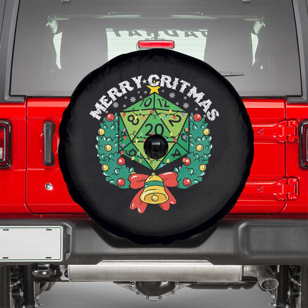 Funny Christmas RPG Spare Tire Cover Merry Critmas D20 RPG Gamer Dice Gaming Xmas - Wonder Print Shop