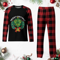 Funny Christmas RPG Plaid Pajama Set Merry Critmas D20 RPG Gamer Dice Gaming Xmas - Wonder Print Shop
