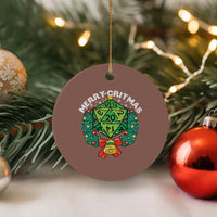 Funny Christmas RPG Ceramic Ornament Merry Critmas D20 RPG Gamer Dice Gaming Xmas - Wonder Print Shop