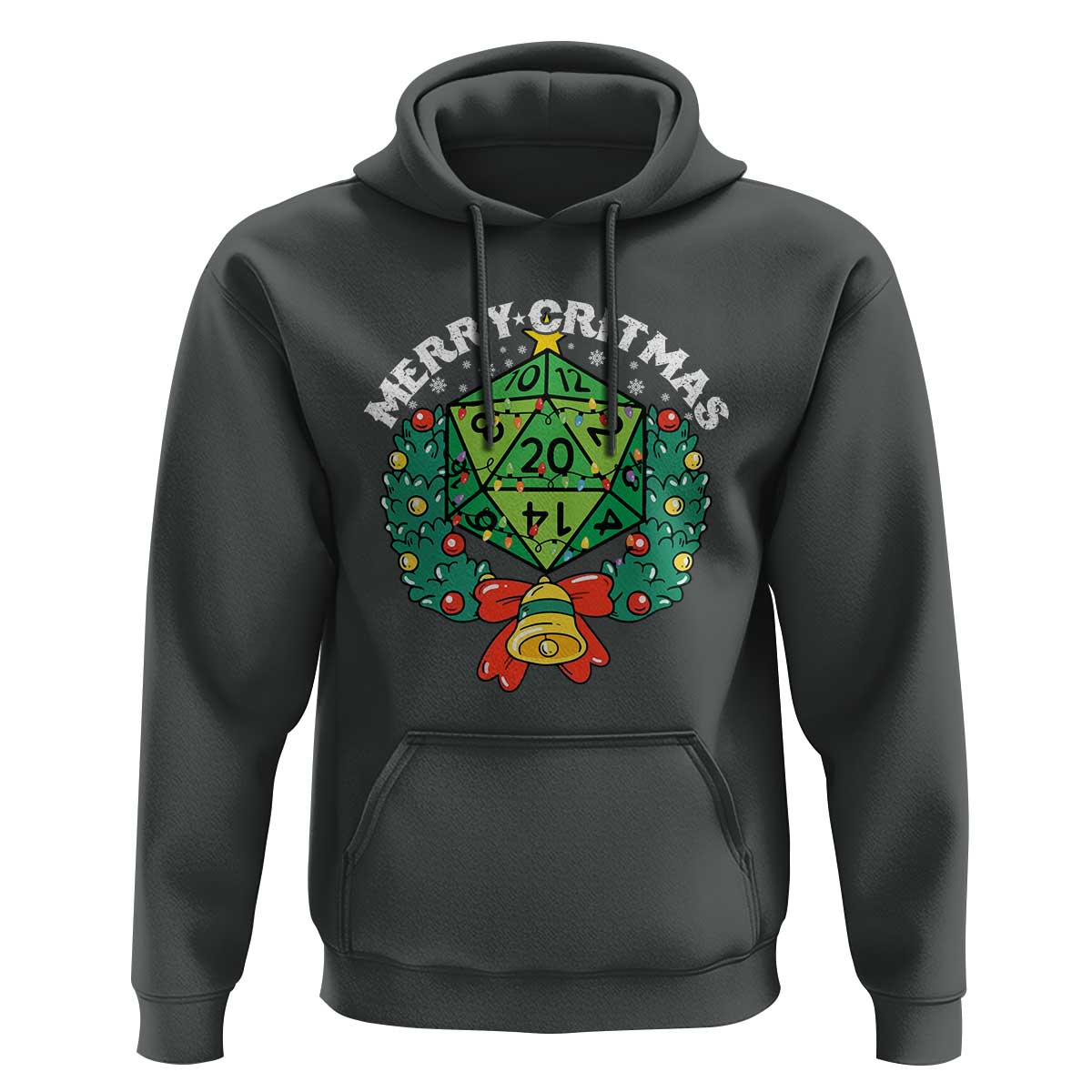Funny Christmas RPG Hoodie Merry Critmas D20 RPG Gamer Dice Gaming Xmas - Wonder Print Shop