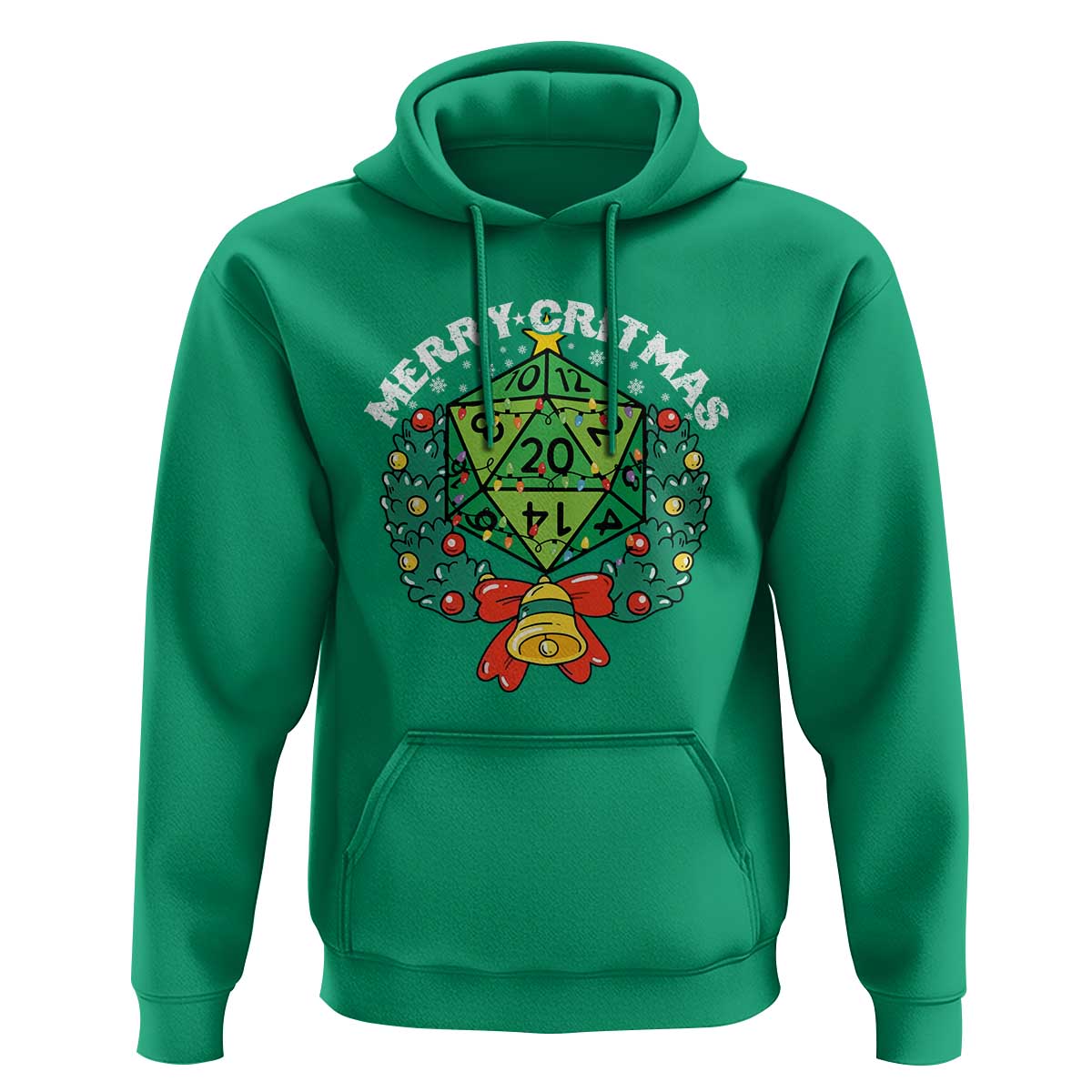 Funny Christmas RPG Hoodie Merry Critmas D20 RPG Gamer Dice Gaming Xmas - Wonder Print Shop