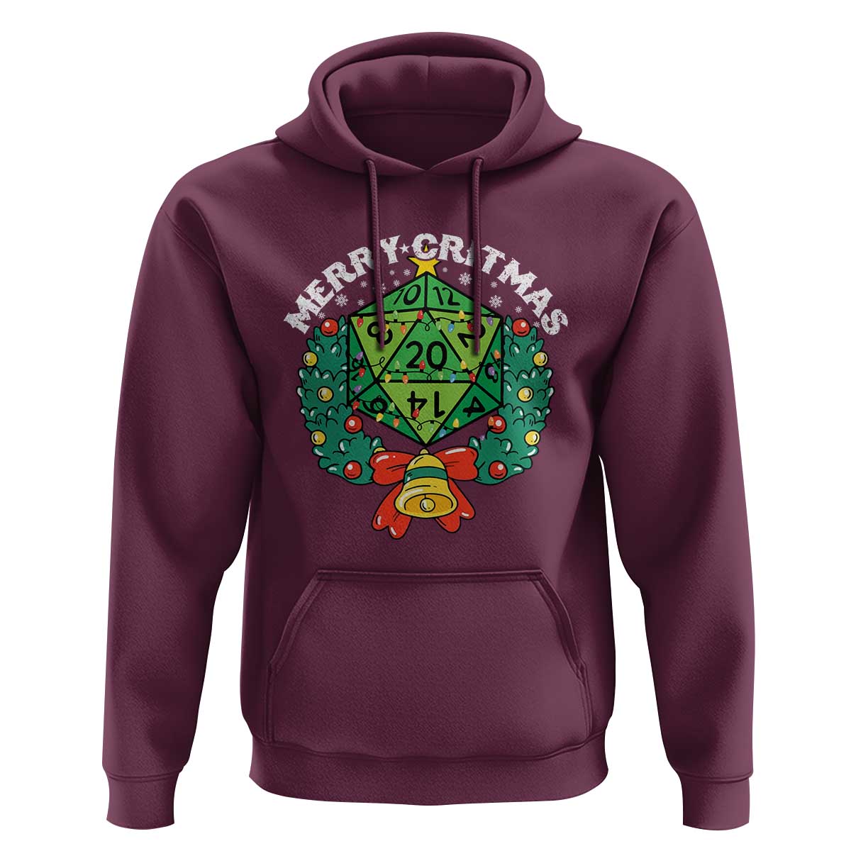 Funny Christmas RPG Hoodie Merry Critmas D20 RPG Gamer Dice Gaming Xmas - Wonder Print Shop