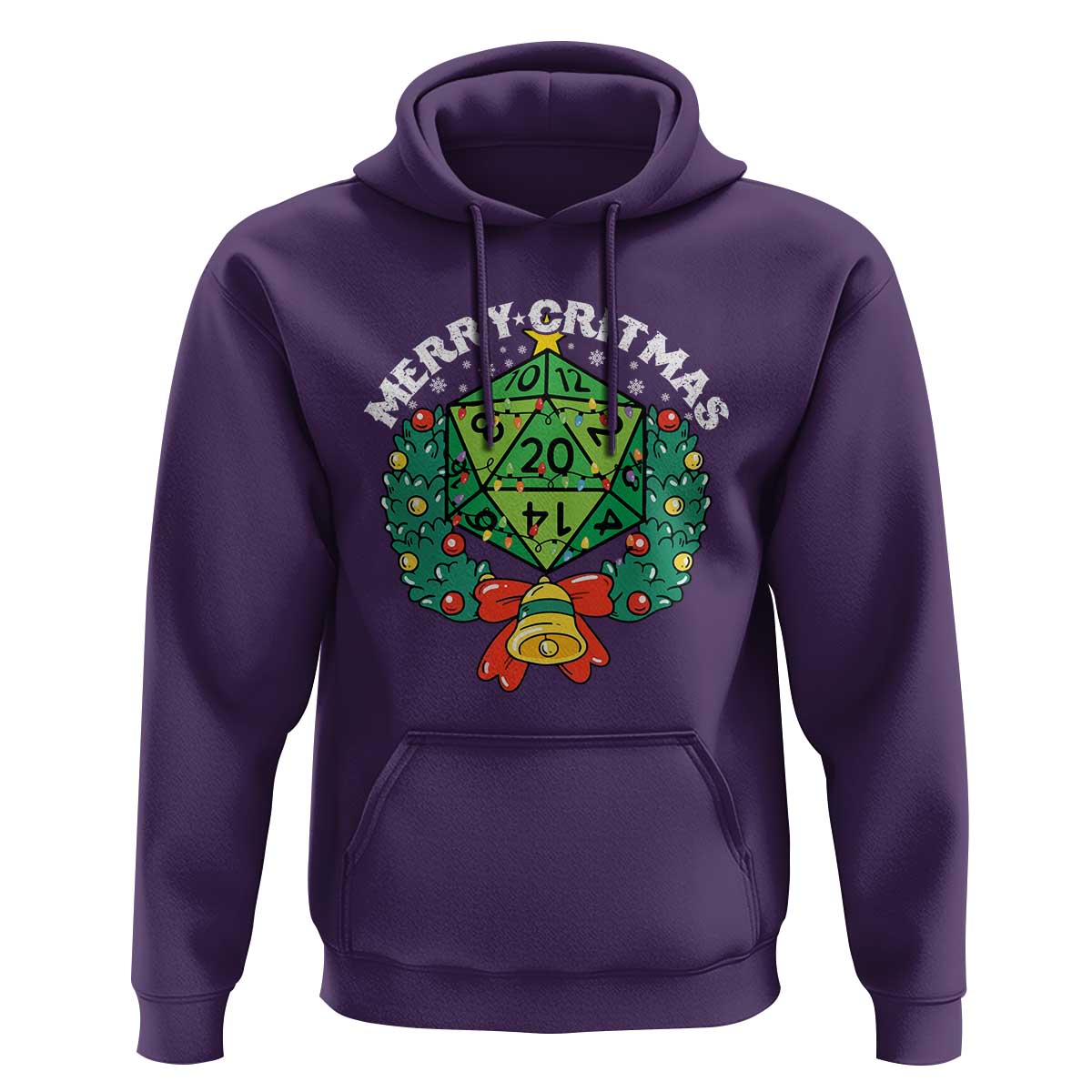 Funny Christmas RPG Hoodie Merry Critmas D20 RPG Gamer Dice Gaming Xmas - Wonder Print Shop