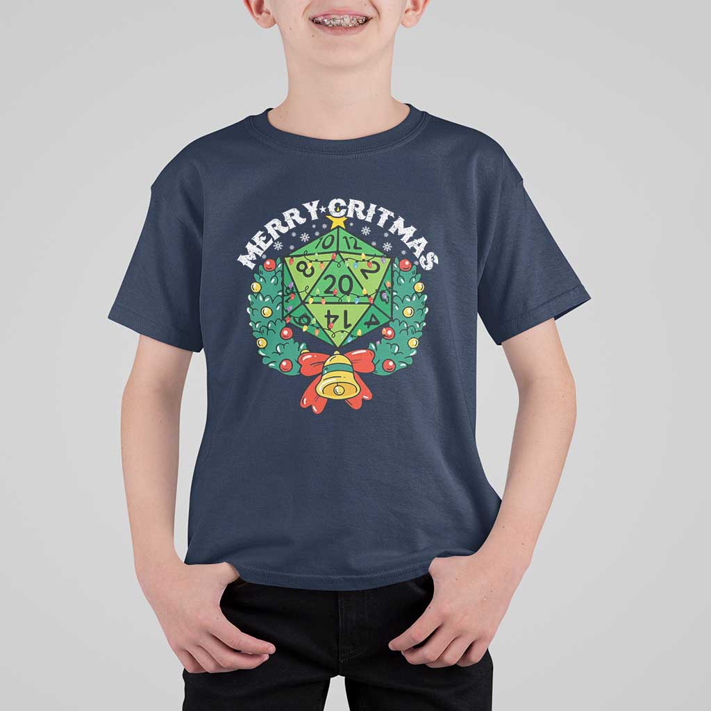 Funny Christmas RPG T Shirt For Kid Merry Critmas D20 RPG Gamer Dice Gaming Xmas - Wonder Print Shop