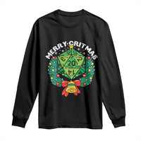 Funny Christmas RPG Long Sleeve Shirt Merry Critmas D20 RPG Gamer Dice Gaming Xmas - Wonder Print Shop