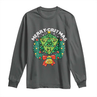 Funny Christmas RPG Long Sleeve Shirt Merry Critmas D20 RPG Gamer Dice Gaming Xmas - Wonder Print Shop