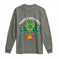 Funny Christmas RPG Long Sleeve Shirt Merry Critmas D20 RPG Gamer Dice Gaming Xmas - Wonder Print Shop