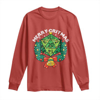 Funny Christmas RPG Long Sleeve Shirt Merry Critmas D20 RPG Gamer Dice Gaming Xmas - Wonder Print Shop