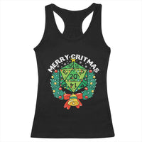 Funny Christmas RPG Racerback Tank Top Merry Critmas D20 RPG Gamer Dice Gaming Xmas - Wonder Print Shop