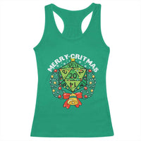 Funny Christmas RPG Racerback Tank Top Merry Critmas D20 RPG Gamer Dice Gaming Xmas - Wonder Print Shop