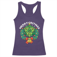 Funny Christmas RPG Racerback Tank Top Merry Critmas D20 RPG Gamer Dice Gaming Xmas - Wonder Print Shop