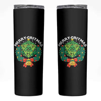 Funny Christmas RPG Skinny Tumbler Merry Critmas D20 RPG Gamer Dice Gaming Xmas - Wonder Print Shop