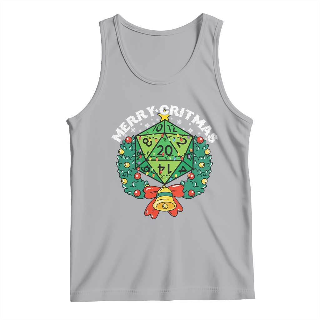 Funny Christmas RPG Tank Top Merry Critmas D20 RPG Gamer Dice Gaming Xmas - Wonder Print Shop