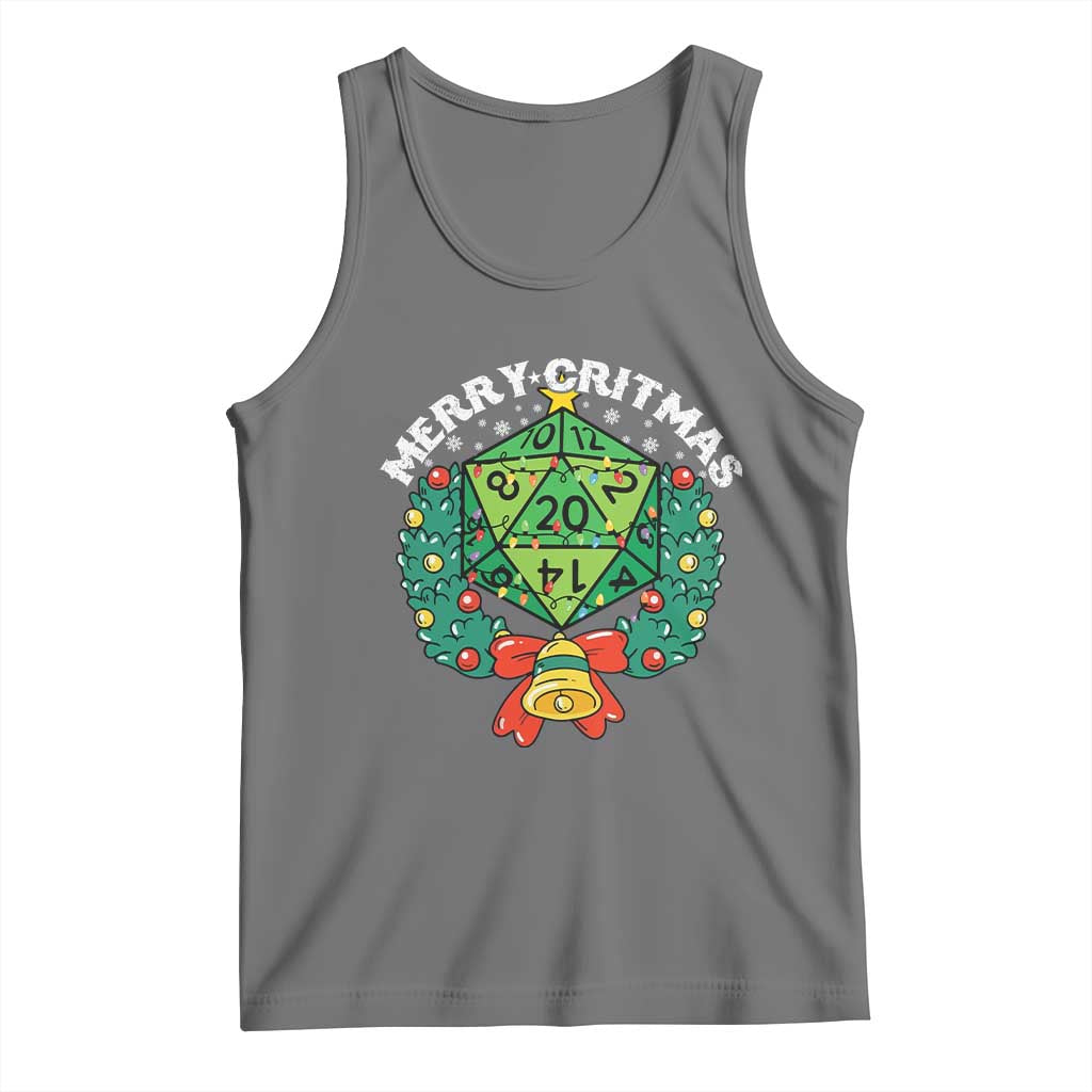 Funny Christmas RPG Tank Top Merry Critmas D20 RPG Gamer Dice Gaming Xmas - Wonder Print Shop