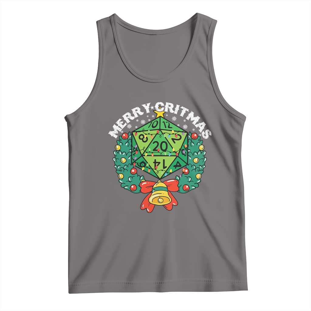 Funny Christmas RPG Tank Top Merry Critmas D20 RPG Gamer Dice Gaming Xmas - Wonder Print Shop
