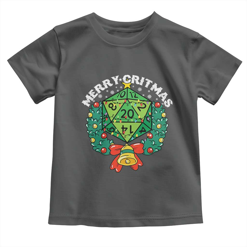 Funny Christmas RPG Toddler T Shirt Merry Critmas D20 RPG Gamer Dice Gaming Xmas - Wonder Print Shop