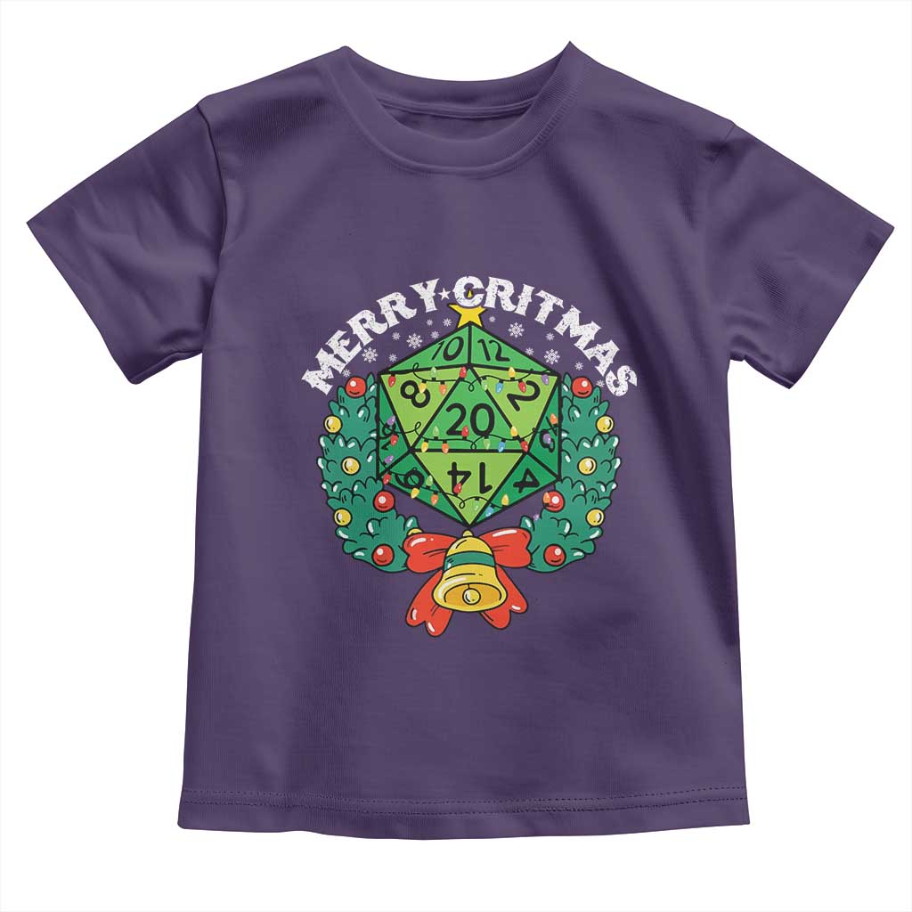 Funny Christmas RPG Toddler T Shirt Merry Critmas D20 RPG Gamer Dice Gaming Xmas - Wonder Print Shop