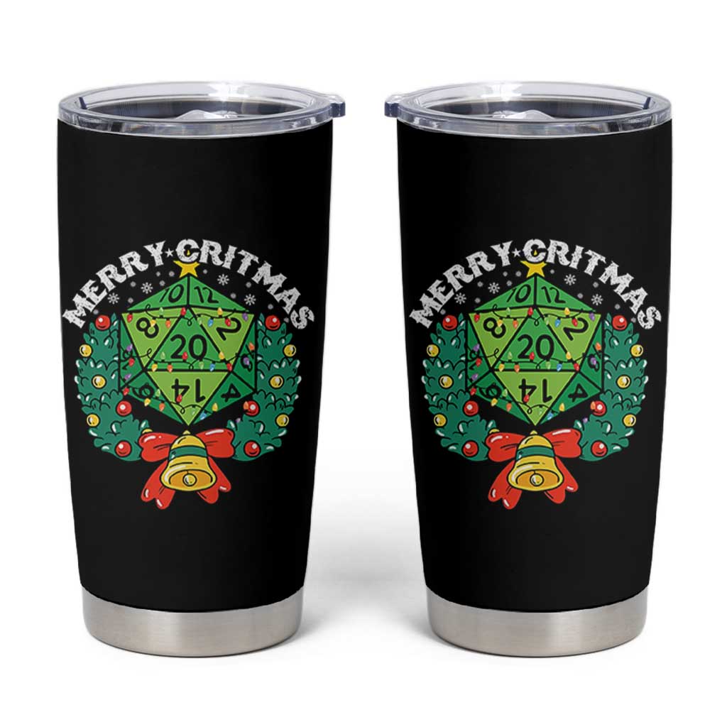 Funny Christmas RPG Tumbler Cup Merry Critmas D20 RPG Gamer Dice Gaming Xmas - Wonder Print Shop