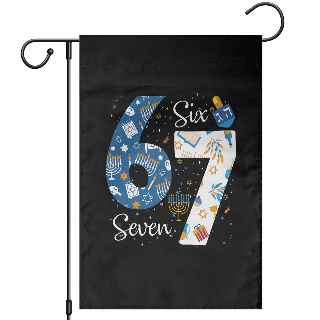 Funny 67 Hanukkah Garden Flag Chanukah Menorah Dreidel Six Seven Meme - Wonder Print Shop